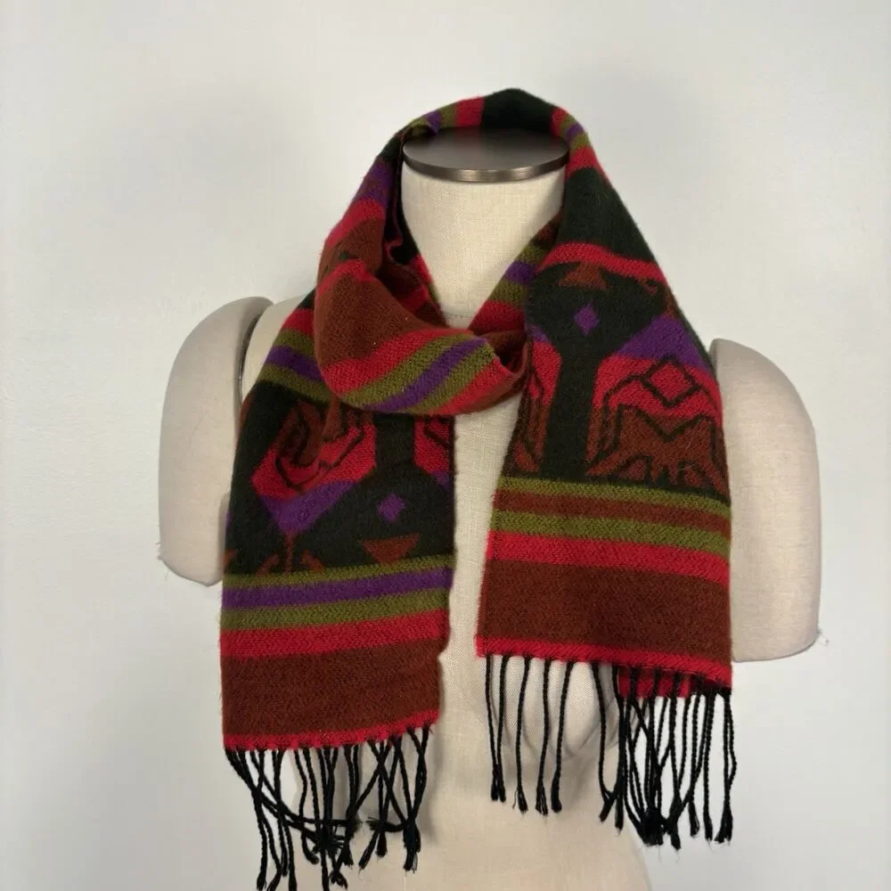 Aztec Southwestern Fringe Long Scarf